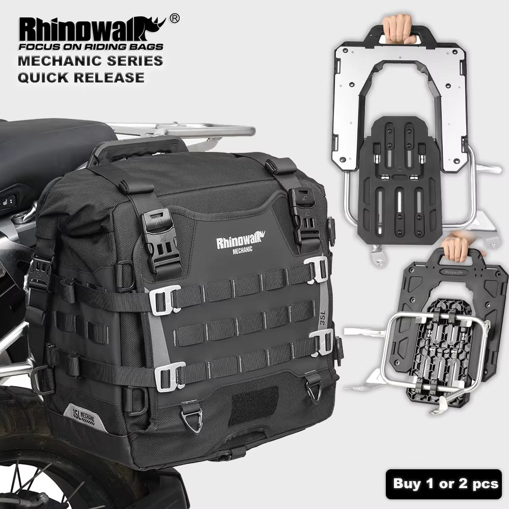 Motorcycle Side Bag Mechanic Quick Release Waterproof 35L Big Capacity Anti-Theft with Lock Hole Molle Saddlebag