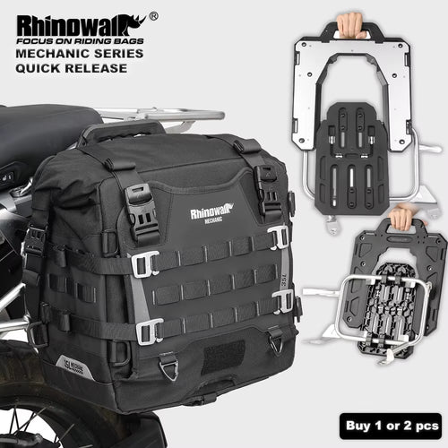 Motorcycle Side Bag Mechanic Quick Release Waterproof 35L Big Capacity Anti-Theft with Lock Hole Molle Saddlebag