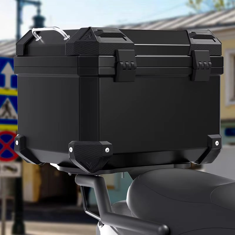 Universal Motorcycle Top Case Waterproof Dust-Proof Motorbike Trunk Tail Box with Stainless Steel Anti-Theft Lock for Luggage