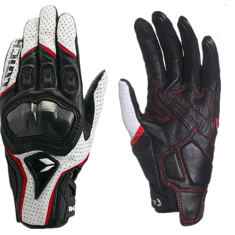 Motorcycle Gloves Genuine Leather Men'S Motocross Racing Gloves RST390 391 Gloves Spring Autumn Touch Screen Guantes Moto