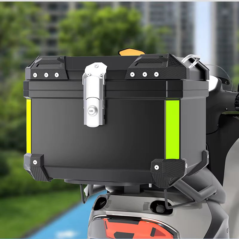 Universal Motorcycle Top Case Waterproof Dust-Proof Motorbike Trunk Tail Box with Stainless Steel Anti-Theft Lock for Luggage