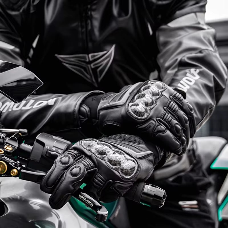 Motorcycle Gloves for Rider Riding Gear Leather Woman Motorbike Gloves Motocross Carbon Fiber Touch Screen Reflective Antislip