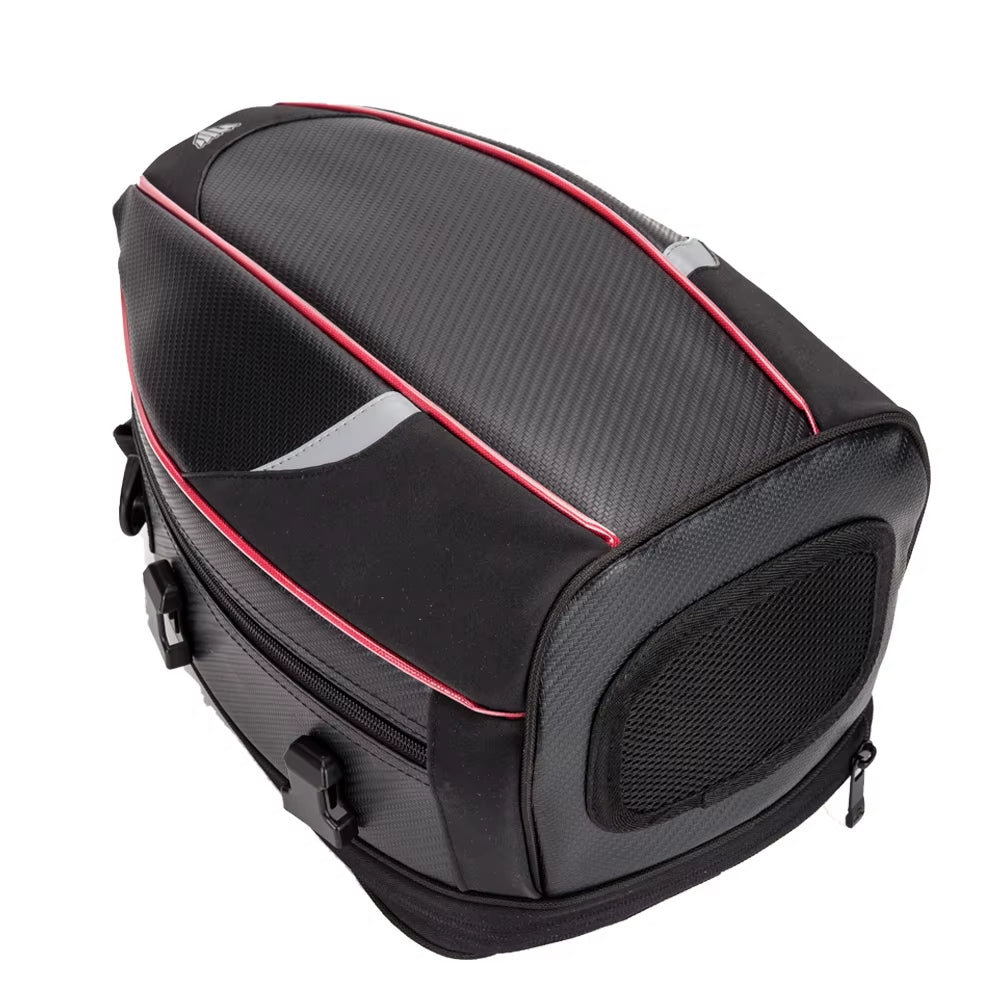 Motorcycle Tail Bag Black Motorbike Waterproof Tail Travel Rider Luggage Rear Back Seat Bag Large Capacity Saddle Bag